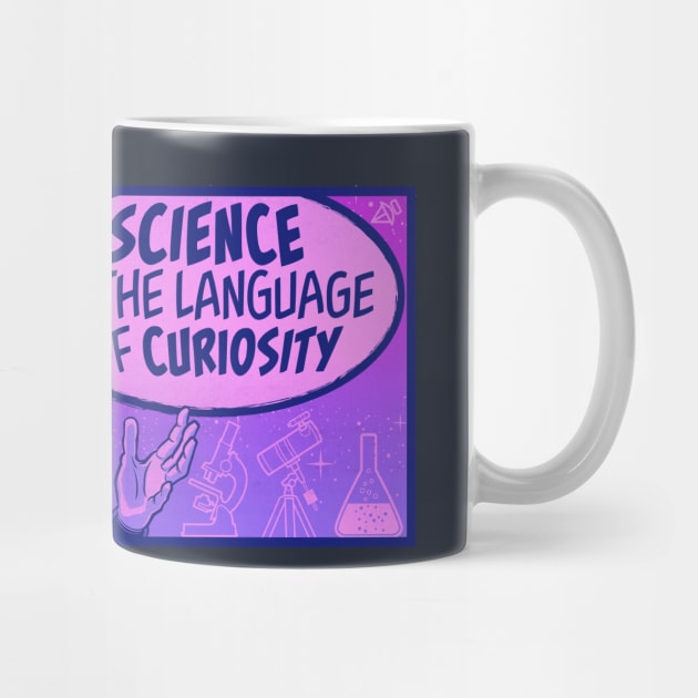 Brian Cox Quote Shirt "Science is the Language of Curiosity" Nerdy Scientist Quotes by kgullholmen